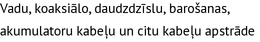 Vadu, koaksiālo, daudzdzīslu, barošanas, akumulatoru kabeļu un citu kabeļu apstrāde
